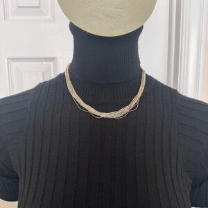 VTG NAVAJO Liquid Bead Necklace Silver 25 Strand 17" 19g Native American